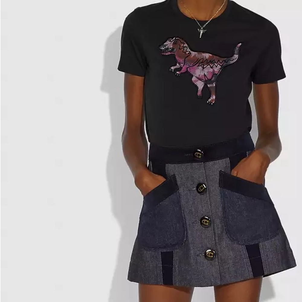 Coach Embroidered Rexy T Shirt With Kaffe Fassett Print